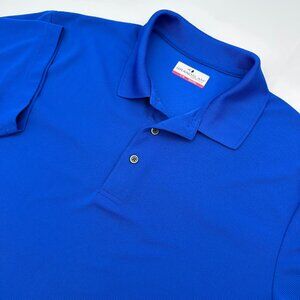 Grand Slam Men's Performance Textured‎ Golf Polo, Size Large, Surf The Web Blue
